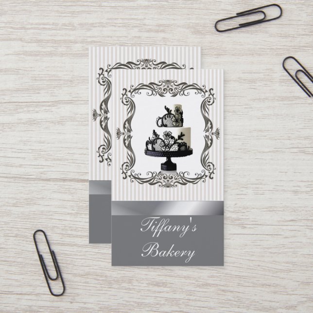 Tarjeta De Visita Boda Pastelería Pastelería Chef Bakery (Anverso/Reverso In Situ)