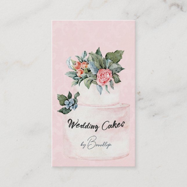 Tarjeta De Visita Boda pastelería pastelería floral (Anverso)
