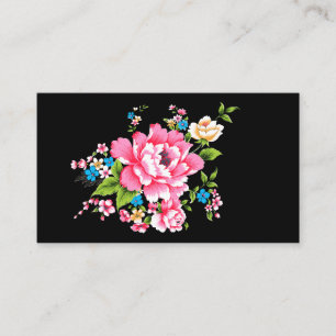 Tarjeta De Visita Boda personalizado Pink Peony ramo de flores
