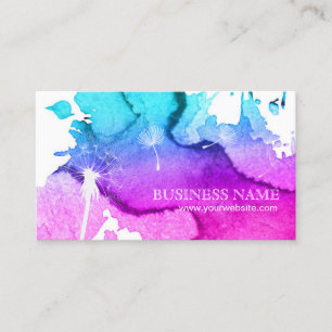 Tarjeta De Visita Boda Planificación Dandelion Elegant Watercolor