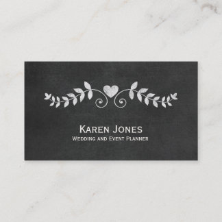 Tarjeta De Visita Boda Planner Chalkboard Floral