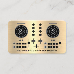 Tarjeta De Visita Boda profesional DJ - Faux Gold