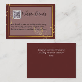 Tarjeta De Visita Boda QR CODE RSVP GIFTS DETAILTS Website