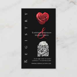 Tarjeta De Visita Boda Registro-Rosa Roja con forma de corazón-