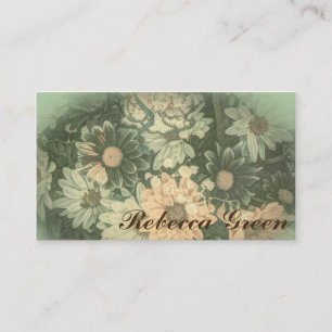 Tarjeta De Visita boda retro hippie bohemiana de verano con margarit