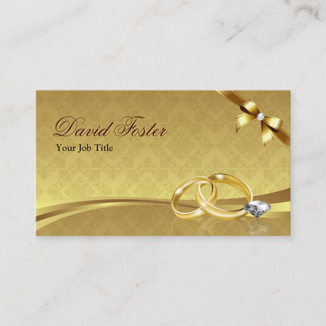 Tarjeta De Visita Boda Ring Diamond Gold Jeweler Jewelry Jeweler (Anverso)