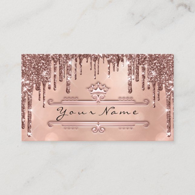 Tarjeta De Visita Boda Rosa del planificador de eventos Purpurina Dr (Anverso)