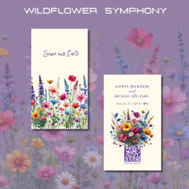 Tarjeta De Visita Boda Sinfónica De Flores Silvestres Salva La Fecha
