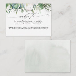 Tarjeta De Visita Boda Sitio Web Flores Blancas Blandas