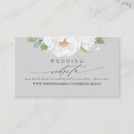 Tarjeta De Visita Boda Web Flores Blancas