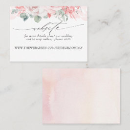 Tarjeta De Visita Boda Web Flores Blandas De Rosa