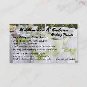 Tarjeta De Visita Bodas bonitas que casan al planificador