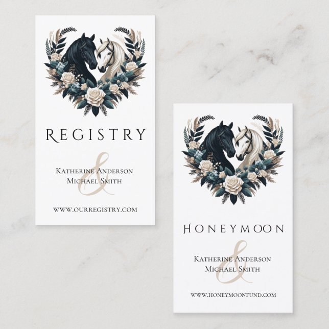 Tarjeta De Visita Bodas de campo-caballos enamorados (Anverso / Reverso)