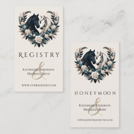 Tarjeta De Visita Bodas de campo-caballos enamorados