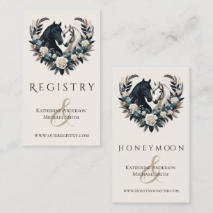 Tarjeta De Visita Bodas de campo-caballos enamorados