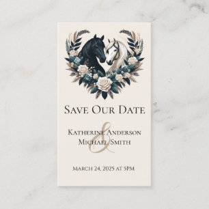 Tarjeta De Visita Bodas de campo-caballos enamorados
