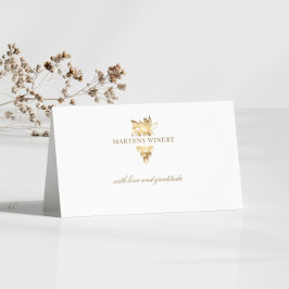 Tarjeta De Visita Bodega de vino Business Gold Grapes