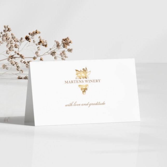 Tarjeta De Visita Bodega de vino Business Gold Grapes (Subido por el creador)