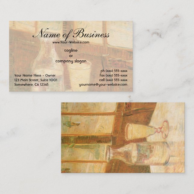 Tarjeta De Visita Bodegón con absenta de Vincent van Gogh (Anverso / Reverso)
