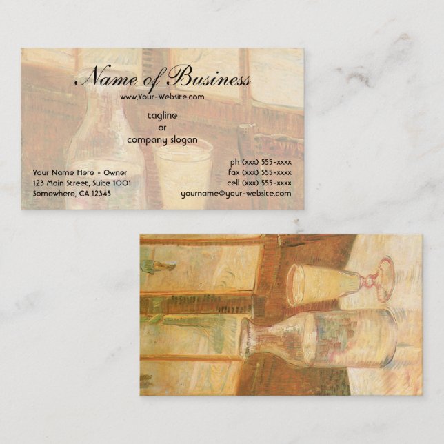 Tarjeta De Visita Bodegón con absenta de Vincent van Gogh (Anverso / Reverso)