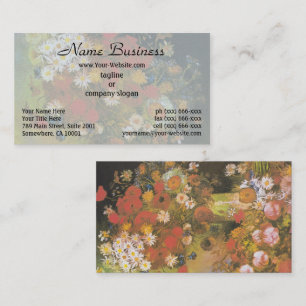Tarjeta De Visita Bodegón floral de Van Gogh Amapolas y Rosas rojas