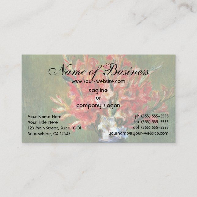 Tarjeta De Visita Bodegón Flores y Frutas de Renoir (Anverso)