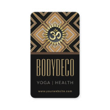 Body Art Deco Black Gold OM New Age Business Card