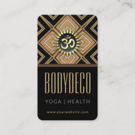 Tarjeta De Visita Body Art Deco Black Gold OM New Age Business Card