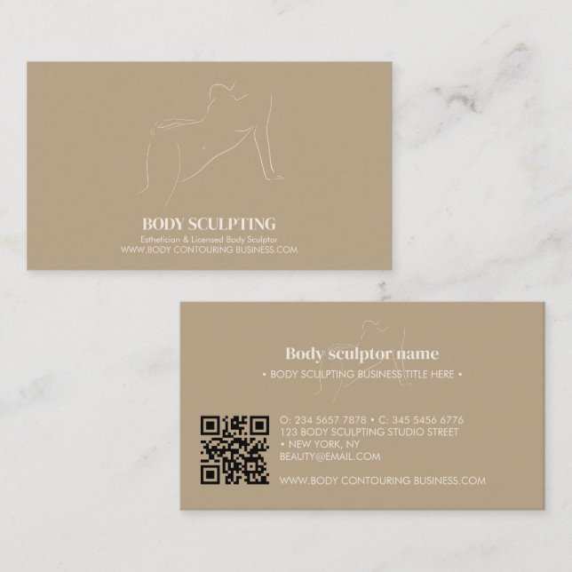Tarjeta De Visita Body sculpting contouring spa aesthetic qr (Anverso / Reverso)