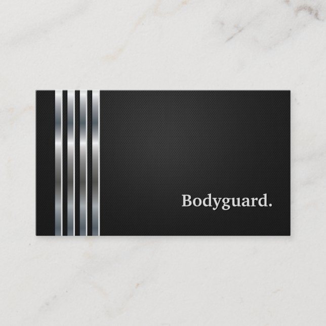 Tarjeta De Visita Bodyguard Professional Black Silver (Anverso)