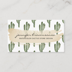 Tarjeta De Visita Bohemian Verde Flor Cactus Lindo
