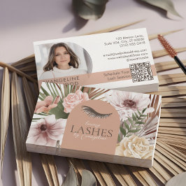 Tarjeta De Visita Bohemian Watercolor Boho Floral Eyelash Extensions