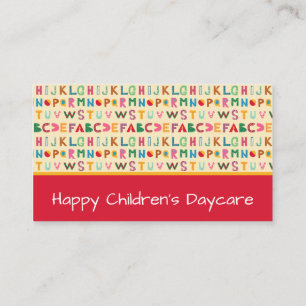 Tarjeta De Visita Boho Alphabet Daycare