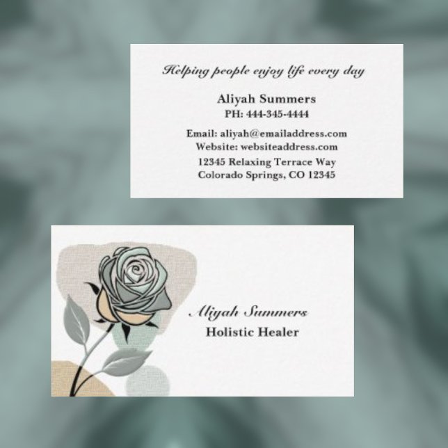 Tarjeta De Visita Boho Artistic Rose Meditative Business Card (Subido por el creador)