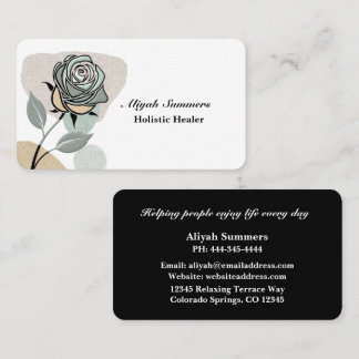 Tarjeta De Visita Boho Artistic Rose Meditative Business Card