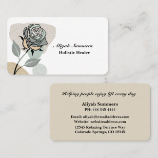 Tarjeta De Visita Boho Artistic Rose Meditative Business Card