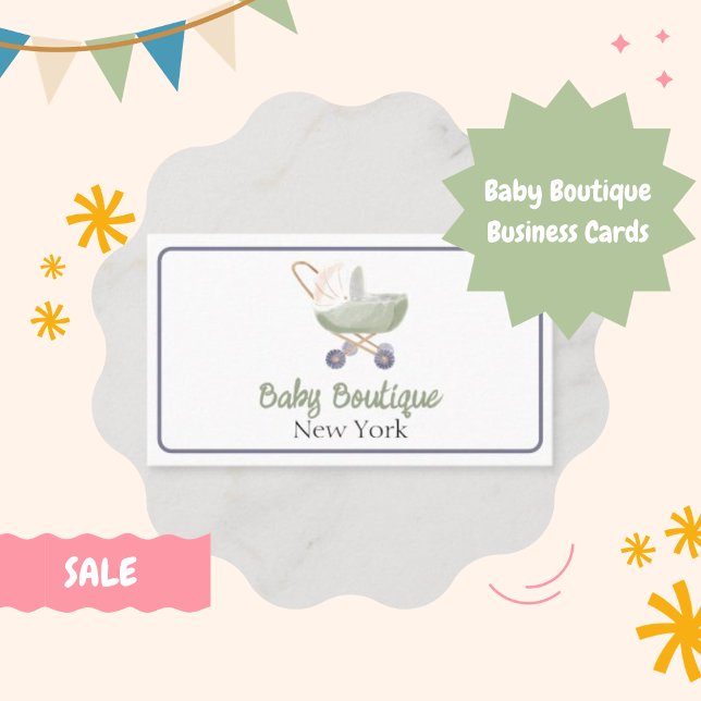 Tarjeta De Visita Boho Baby Carriage Boutique New York (Baby Boutique Business Cards)