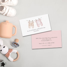 Tarjeta De Visita Boho Baby Clothing Watercolor Babysitter