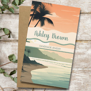 Tarjeta De Visita Boho Beach Terracotta Earring Jewelry Ilustracion