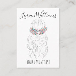 Tarjeta De Visita Boho Boda Hair Hairdresser Floral Romantic