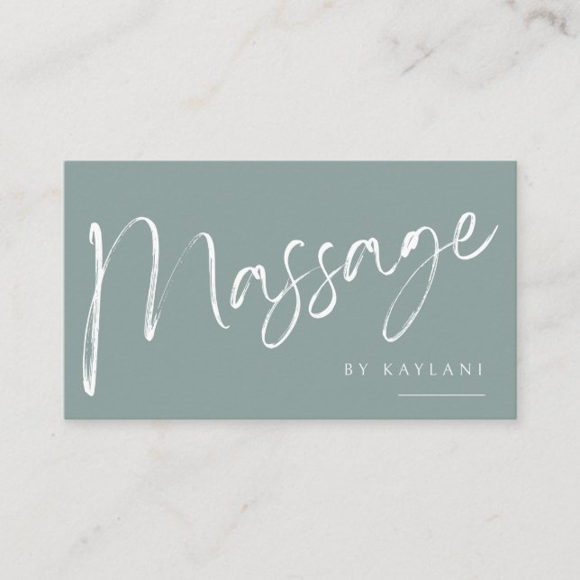Tarjeta De Visita Boho Brushed Massage Business Card Body Therapy (Anverso)