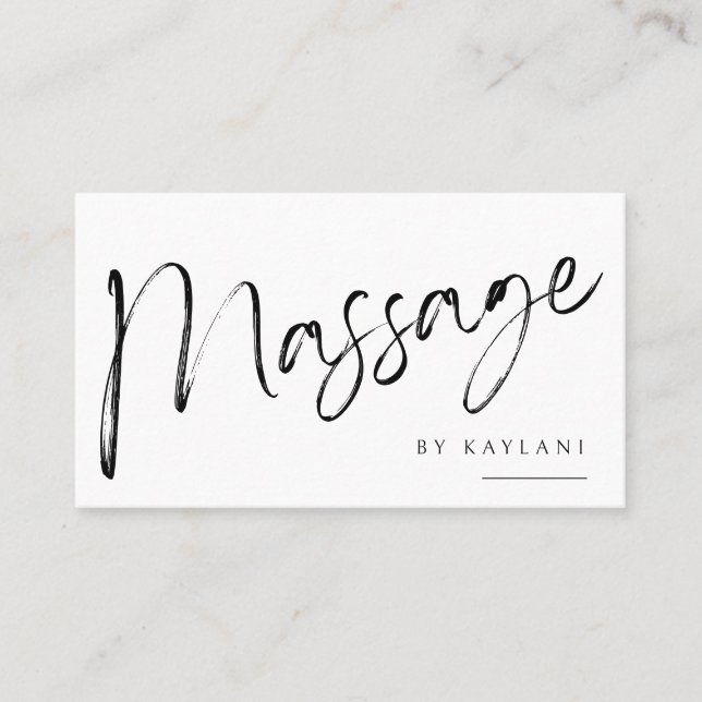 Tarjeta De Visita Boho Brushed Massage Business Card Body Therapy (Anverso)