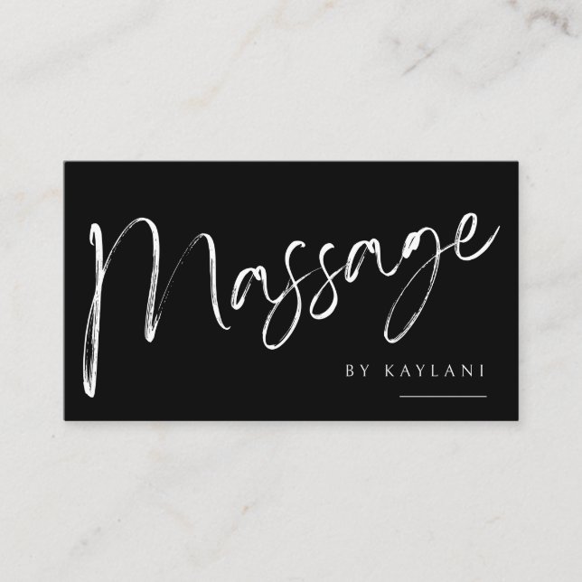 Tarjeta De Visita Boho Brushed Massage Business Card Body Therapy (Anverso)