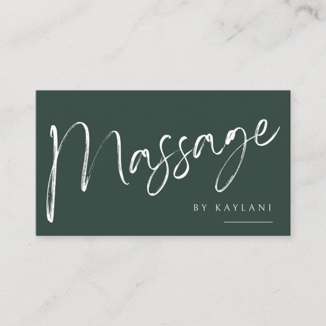 Tarjeta De Visita Boho Brushed Massage Business Card Body Therapy (Anverso)