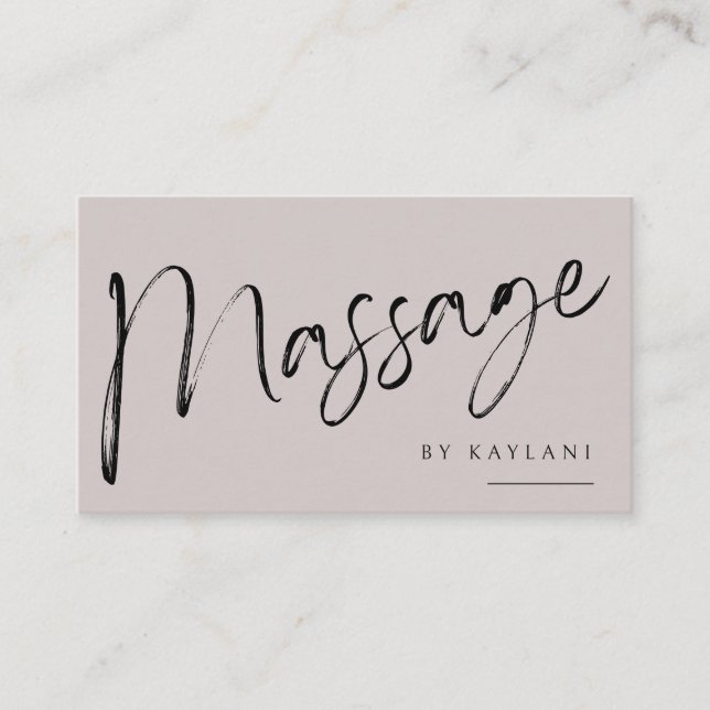 Tarjeta De Visita Boho Brushed Massage Business Card Body Therapy (Anverso)