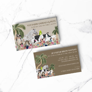 Tarjeta De Visita Boho Caballo Vaca Oveja Perro Gato Pájaro Conejo P