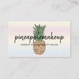 Tarjeta De Visita Boho Chic Tropical Piña Holográfico