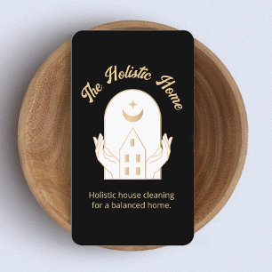Tarjeta De Visita Boho de limpieza de casas orgánicas