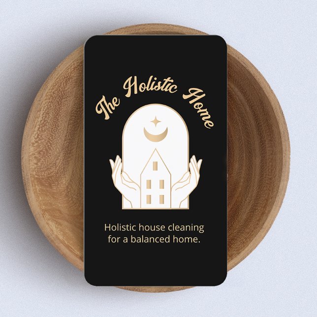 Tarjeta De Visita Boho de limpieza de casas orgánicas (Subido por el creador)