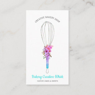 Tarjeta De Visita Boho de pastelería del logo de Caterer Whisk